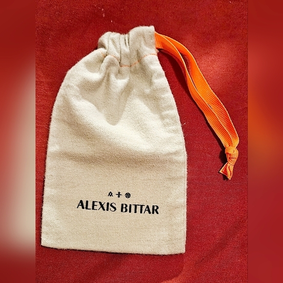 Alexis Bittar Burlap Canvas Dust Bag Storsge Pouch & Jewelry Care Card Gift Set - Picture 2 of 9